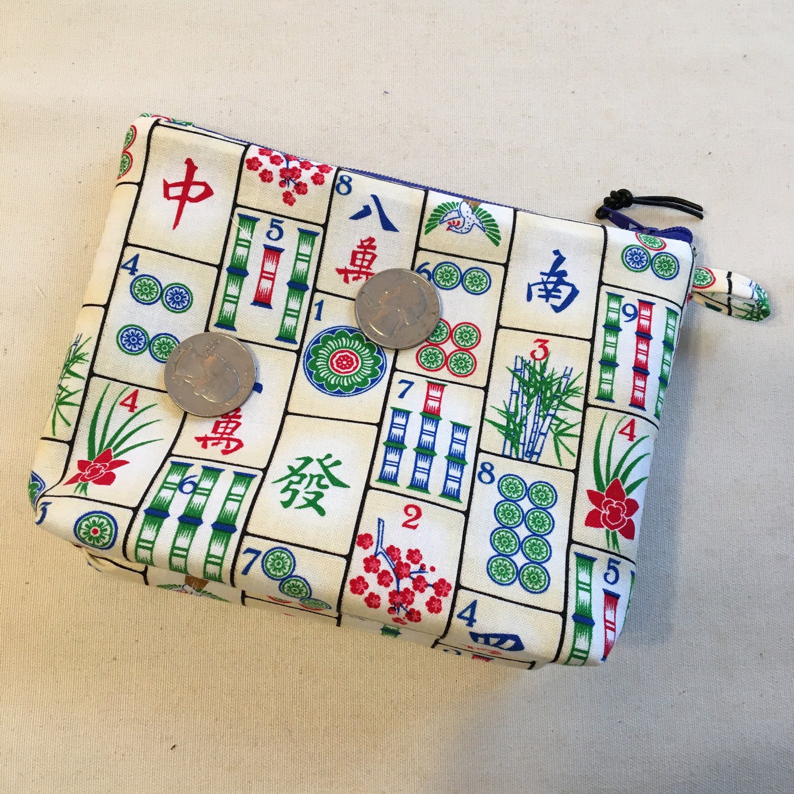 Mahjong bags and sleeves tote long zip abg for loose tiles Etsy