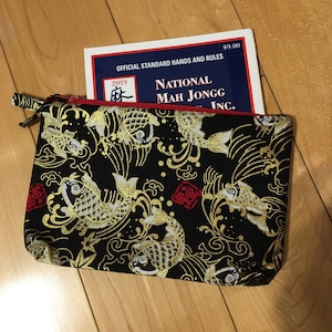 Pochette zippée pour cartes MJ et pièces de monnaie, grande capacité pour cartes MJ, pièces de monnaie et mixeur/batteur - Entièrement doublé