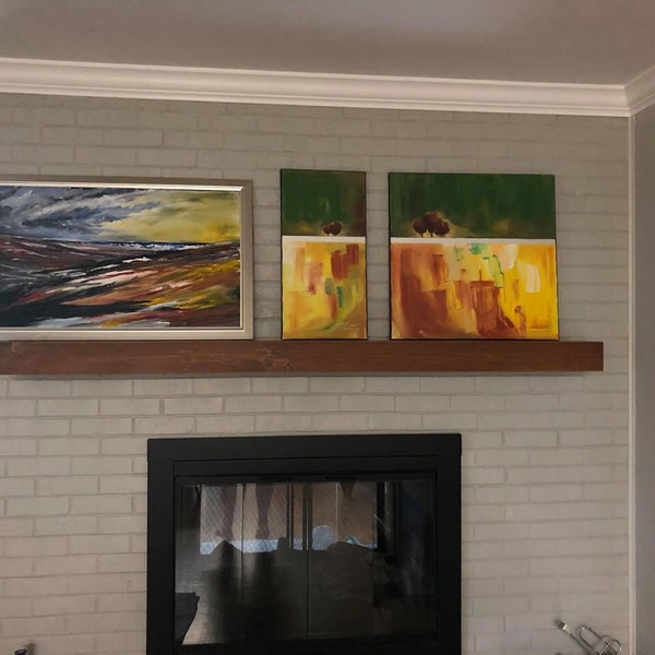 5 1/2” thick - STANDARD KNOTS - mantle - floating shelf 5 1/2”- easy install