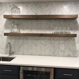 2 1/2” thick - STANDARD KNOTS - floating shelf