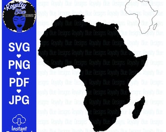 AFRICA, The Continent, Black Silhouette Shape, African Geographic, Mother Land, Roots, World Atlas, afro, map, svg, png, digital download