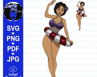 Life Saver 4 | Thick Thighs Will Save Lives, Pretty Woman Lifeguard w/ Float, Summer Time, Sexy Lace Swimsuit, Beach svg, instant download