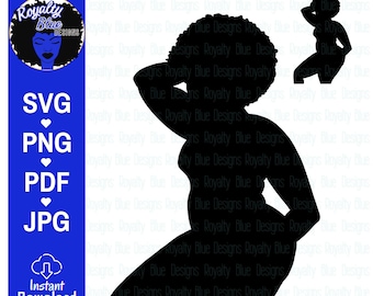 STRUCK, bbw silhouettes, svg, png, thick girl, black, big girls, curvy women, posing, afro short hair, cut file, digital download, instant