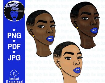 SPARKLE SIMPLE, png, pdf, jpg, black woman, bald fade, short cut, GOLD, color image, printables, digital downloads, instant, girl, best