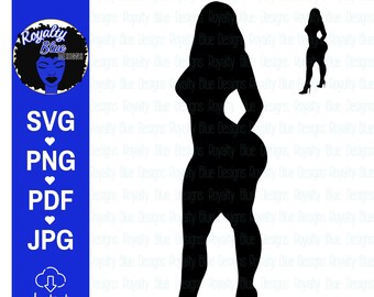 BREE ,silhouette, curvy, svg, png, thick girl, black women, long hair, curves, big butt small waist, cut file, best instant digital download