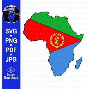 ERITREA AFRICA, Eritrean Flag, East African Nation, African Continent, Mother Land, Black Roots, Atlas,  svg, png, pdf, digital download