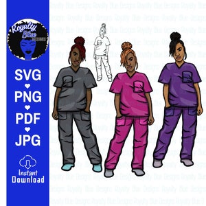 LOCCED UP Nurse Bundle, Scrubs, locs, svg, png, pdf, Registered Nurse, Caregiver rn, lvn Nurses Rock, Stethoscope, hospital cna, pink heroes