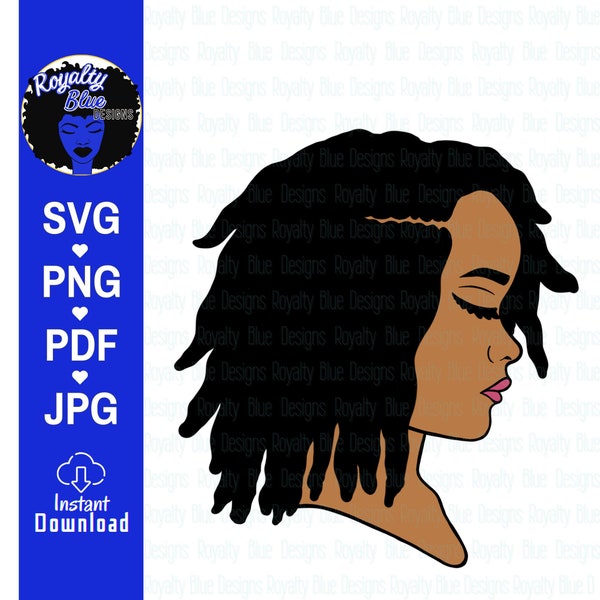 IYANLA Locs, svg, pdf, png, jpg, natural black hair, pretty teen girl, young woman, cutting file, print & cut, lipstick change, digital file