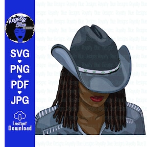 Cowgirl Blues 2 | Black Cowgirls with Locs, Cowboy hat , Woman with Natural Hair, Country Girl, Head Down, Cricut Cut File, digital download