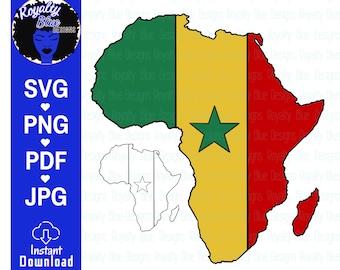 SENEGAL AFRICA, continent shaped flag, West African, Senegalese, green, yellow, red, flags, Motherland, black roots, svg, png, clipart