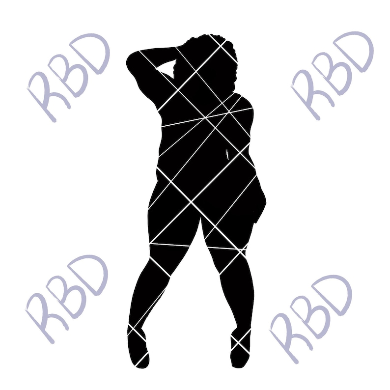 Download BODIED SILHOUETTE BBW svg png pdf posing curvy thick | Etsy