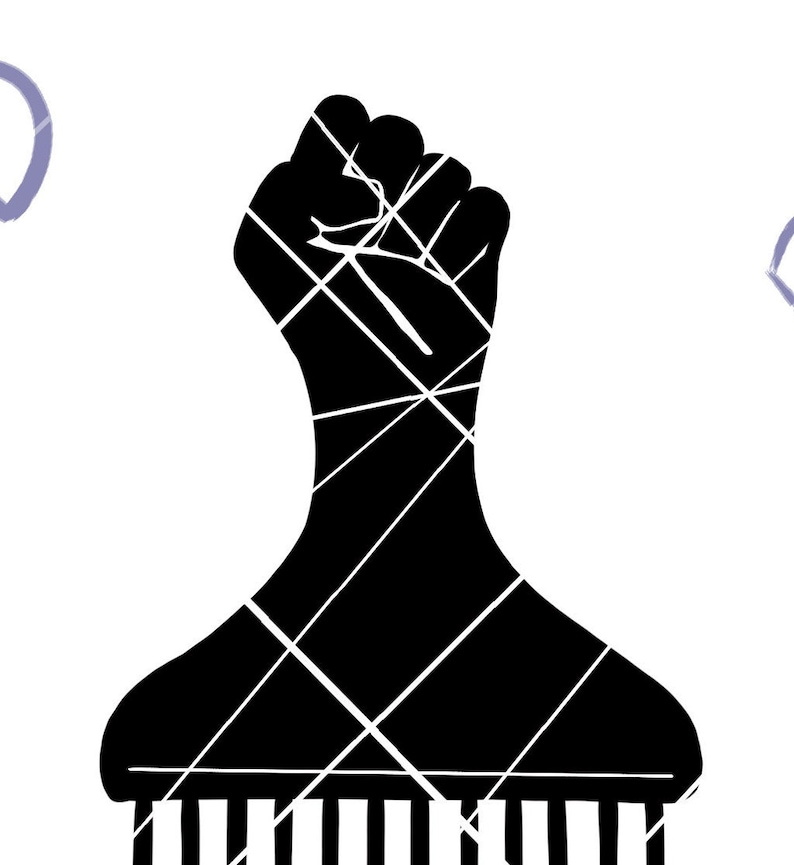 Download FIST AFRO PICK black comb svg png pdf best afro big hair ...