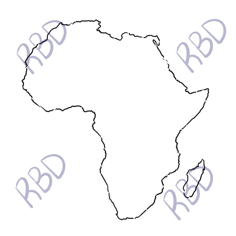 AFRICA Continent Png Pdf Svg Black Silhouette Shape - Etsy