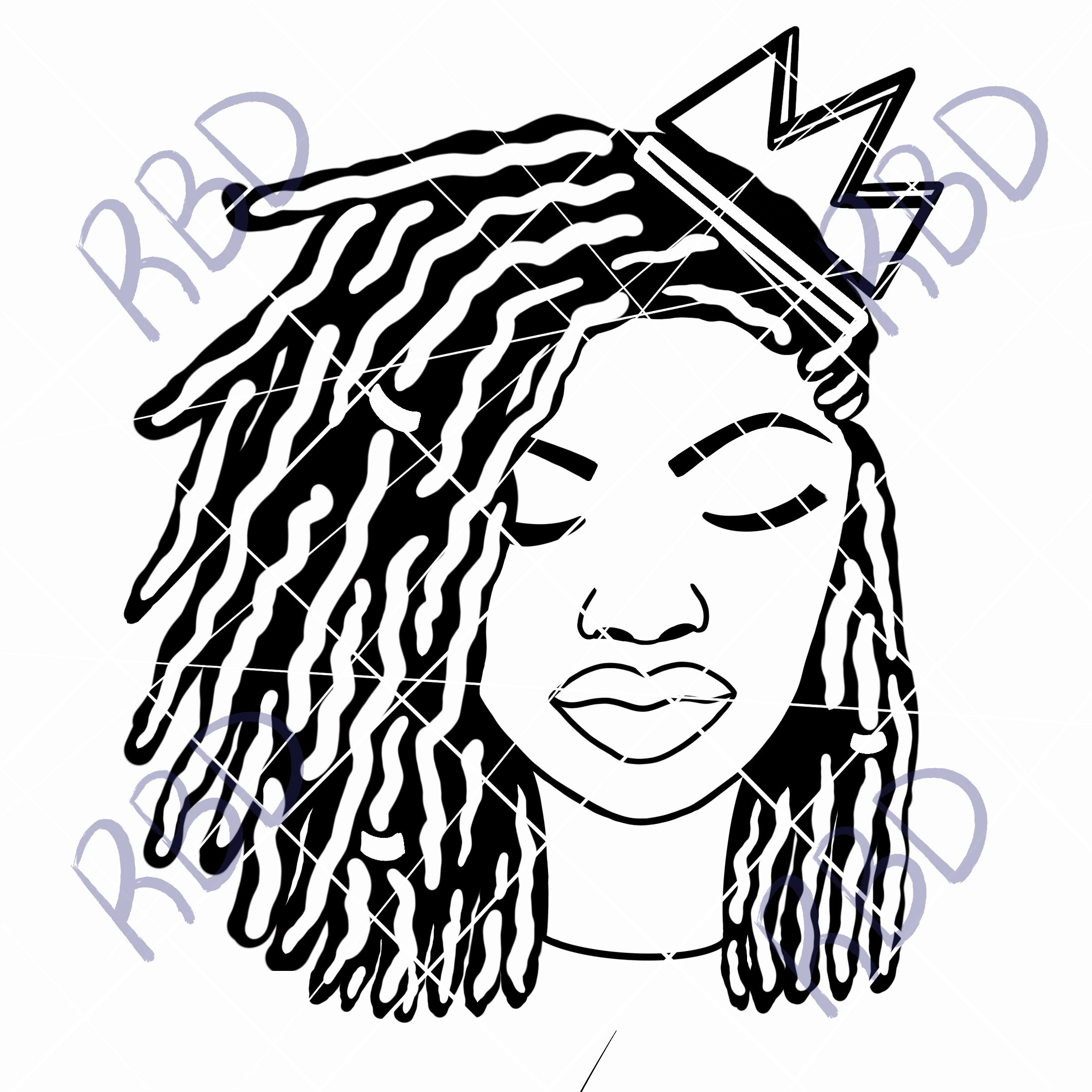 Download Princess Locs Svg Pdf Png Crown Black Women Digital Download Instant