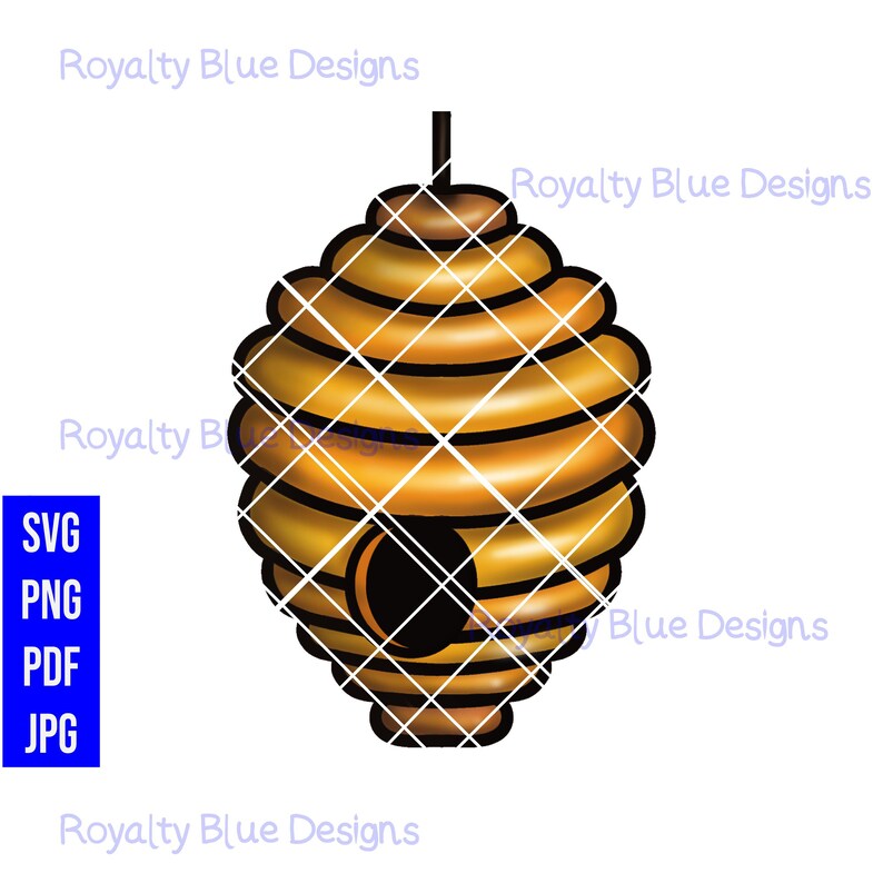 May include: A cartoon illustration of a yellow and brown beehive with a black entrance hole.