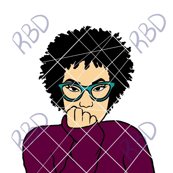 Aj Short Curly Afro Png Pdf Svg Natural Hair Woman Etsy