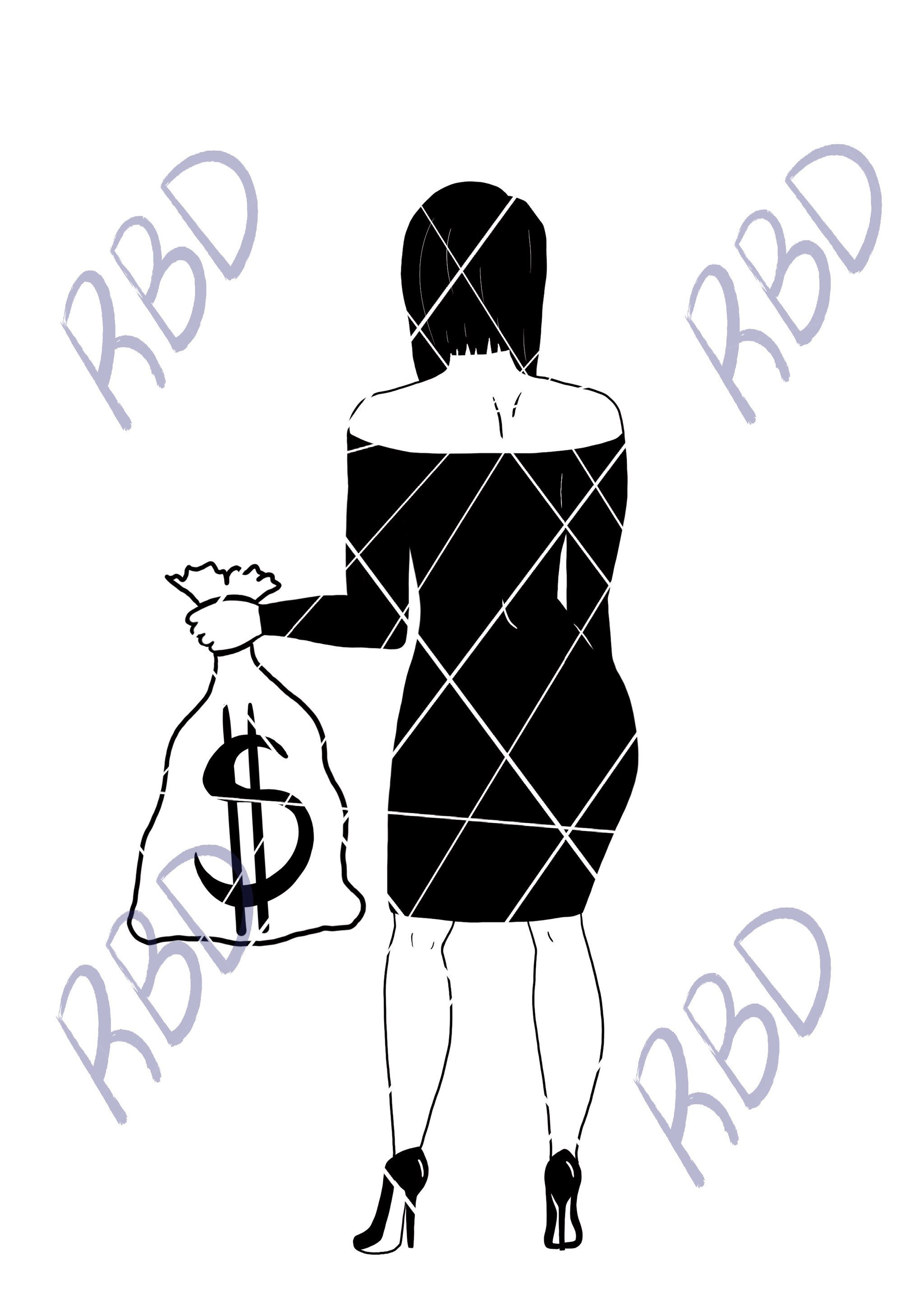 Download SECURED, svg, png, pdf, black woman with bob, money bag ...