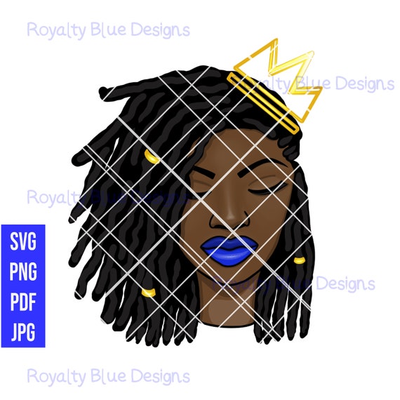 Download Princess Locs Svg Png Crown Black Women Natural Hair Etsy