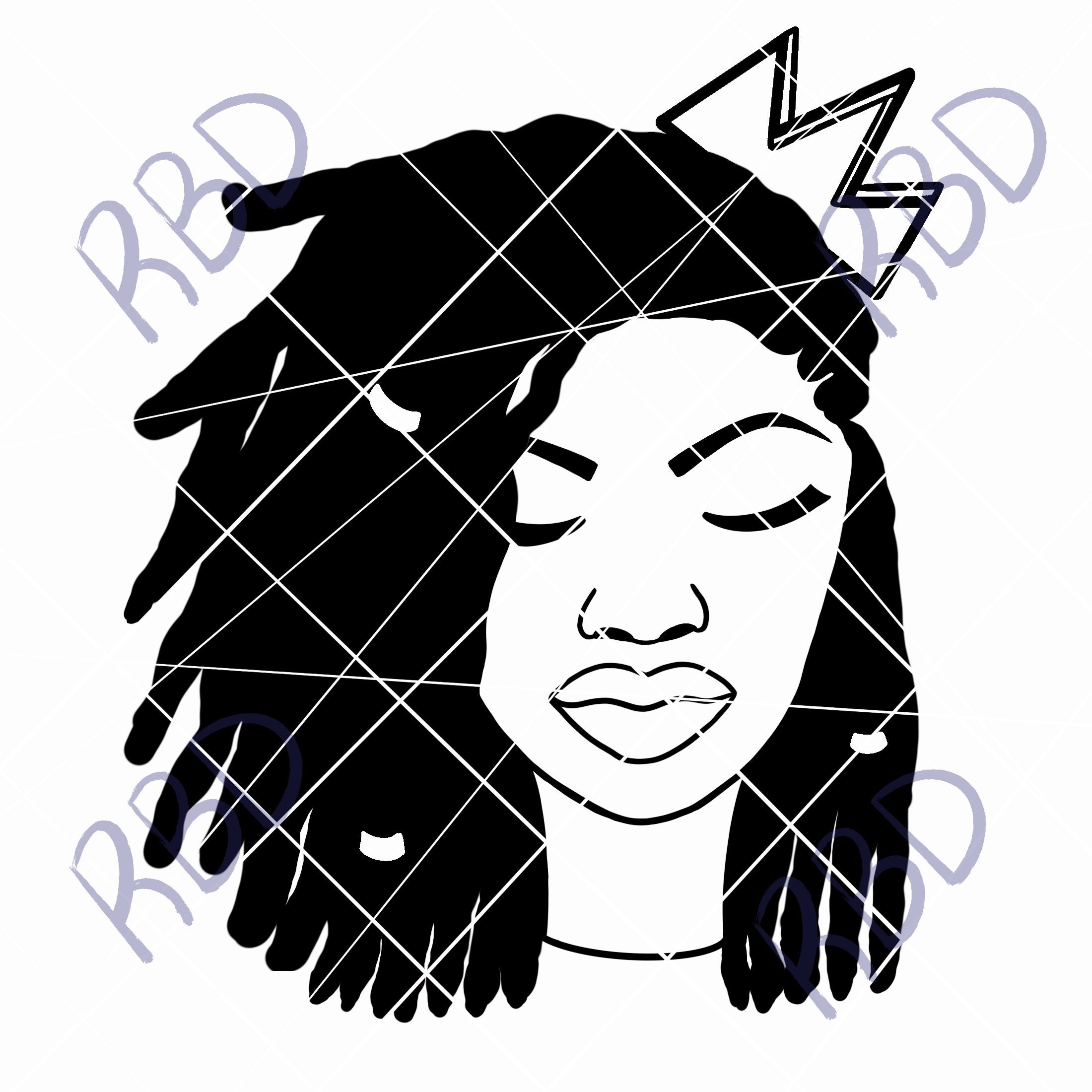 Download Princess Locs Svg Pdf Png Crown Black Women Digital Download Instant