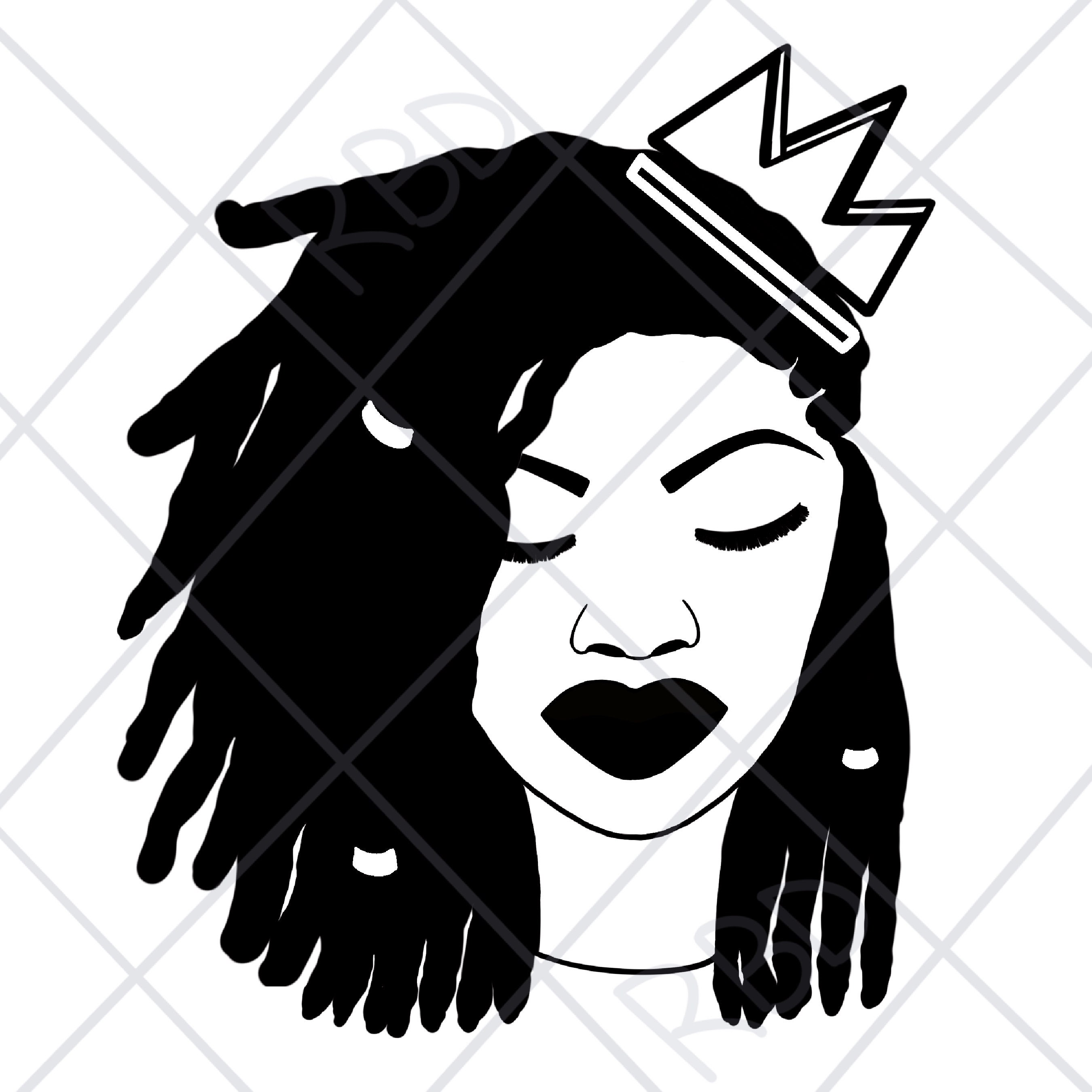 Download Princess Locs Svg Pdf Png Crown Black Women Digital Download Instant