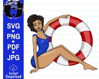 These Thighs 3 | Thick Thighs Save Lives, Life Saver Woman Lifeguard with Float, Swimsuit, Swimming, Pool Beach Party svg, instant download