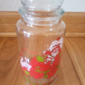 Vintage 1980 Strawberry Shortcake Fresh glass jar with lid