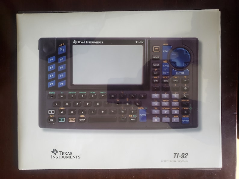 1995 Poster for Texas Instruments TI-92 Graphing Calculator That Spells ...