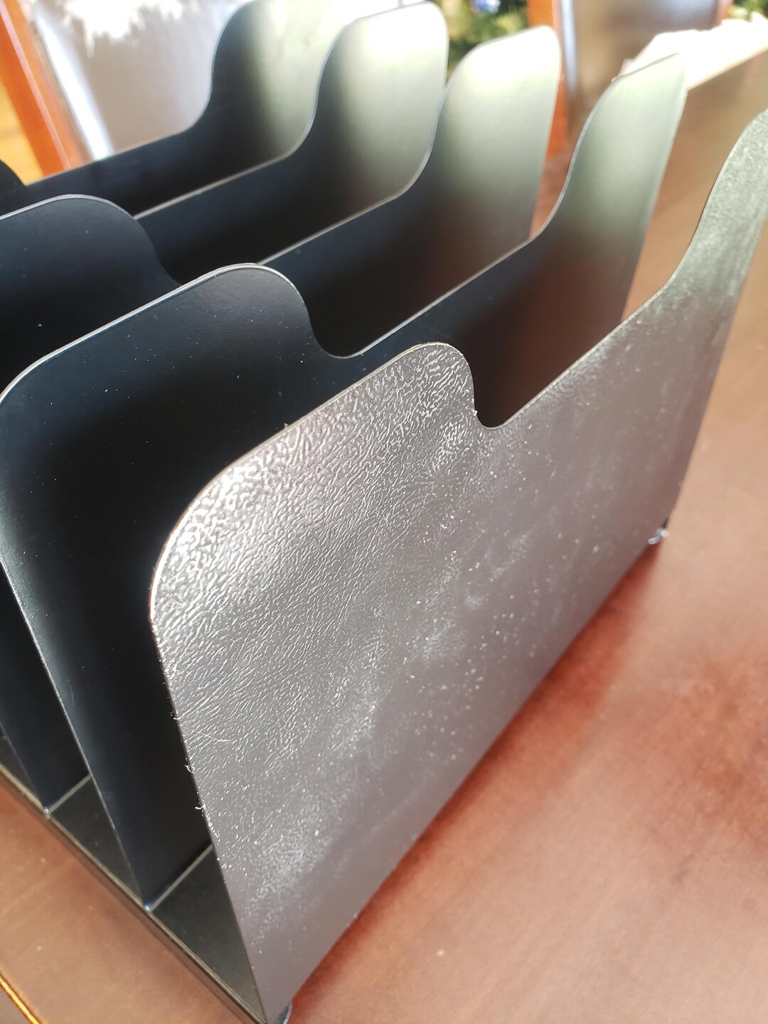Vintage Black Metal Desk File Organizer - Etsy