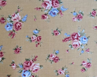 Floral Needlecord Fabric Sold Per Metre