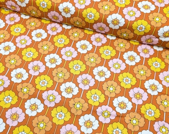 Groovy Floral by The Craft Cotton Company 100% Cotton Fabric by the metre, half metre or FQ, retro, 70's, seventies retro fabric