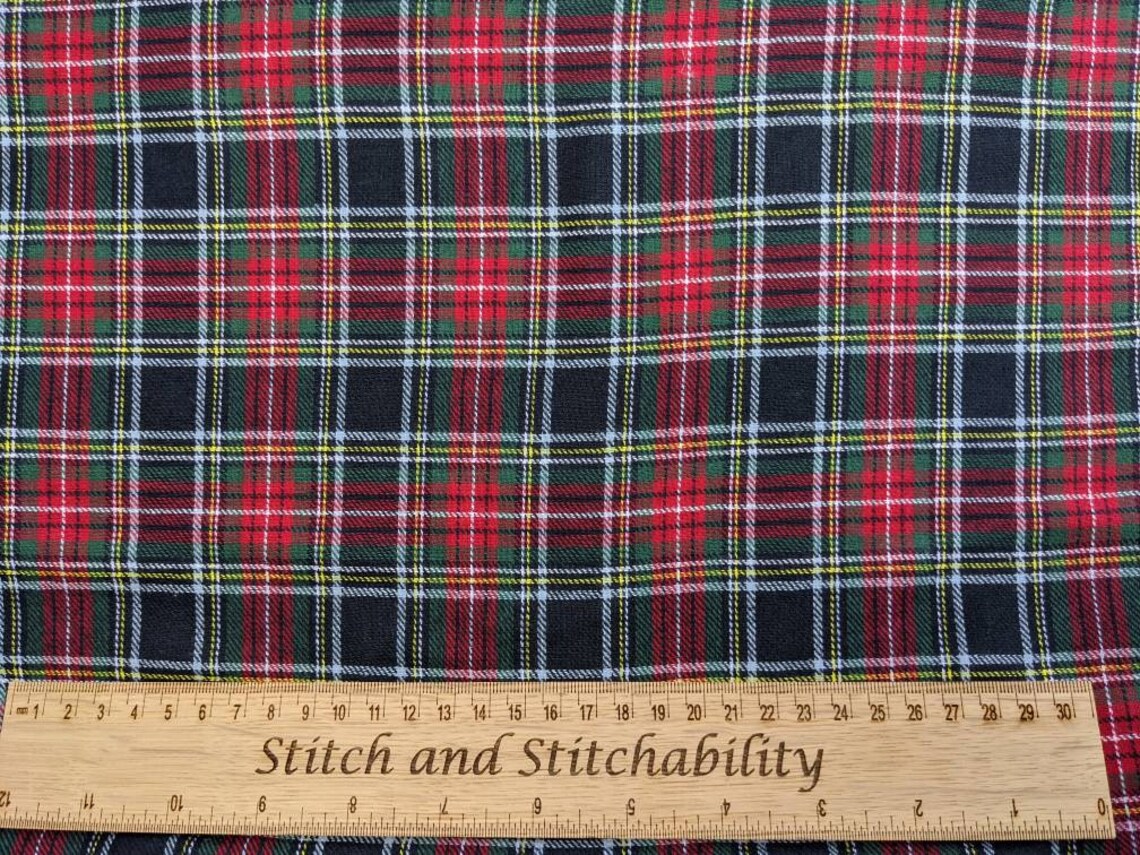 100 Brushed Cotton Tartan Check Fabric Buy the Metre Half Etsy UK
