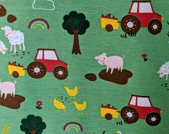 per half metre Farmyard Print Jersey Fabric