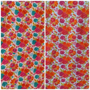 Floral Garden Cotton Jersey Fabric by the Metre or Half Metre