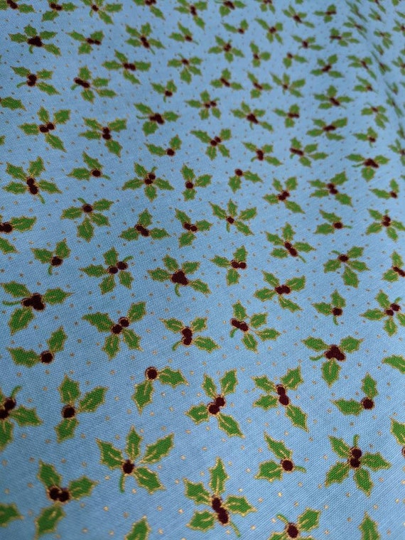 100% Cotton Christmas Holly Fabric