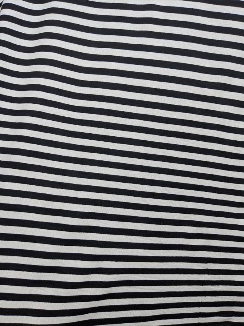 Black and White Stripe Cotton Jersey by the Metre Half Metre - Etsy UK