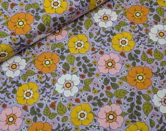 Groovy Floral by The Craft Cotton Company 100% Cotton Fabric by the metre, half metre or FQ, retro, 70's, seventies retro fabric