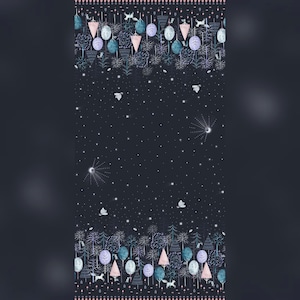 Dashwood Studio Nightfall Double Border Print 100% Cotton fabric by the Metre, Half Metre and Fat Quarter, Animals, Dress Fabric