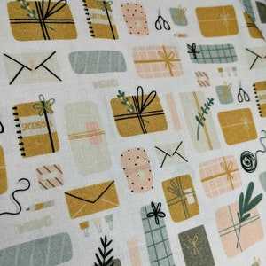 Little Johnny Christmas Wrapping 100% Cotton Fabric by the Metre, Half Metre and Fat Quarter