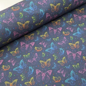 Butterflies Softshell Fabric by the Half Metre or Metre