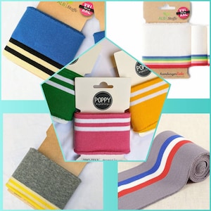 Fertig verpackter Streifen-Stulpen Stoff, Regenbogen, bunt, gestreift