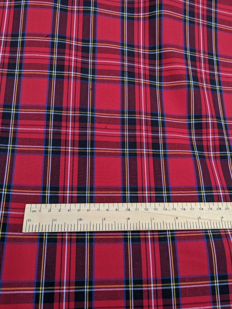 Red Royal Stewart 100% Cotton Tartan Check Fabric Buy the - Etsy UK