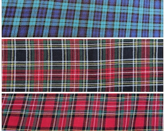 100% Brushed Cotton Tartan, Check, Fabric buy the Metre, Half Metre or Fat Quarter