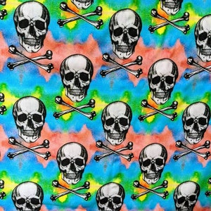 Little Johnny Skulls Multicolour fabric by the Metre, Half Metre and Fat Quarter