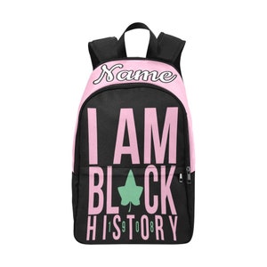 Custom Alpha Kappa Alpha Sorority Backpack - AKA Pink and Green Stylish Bag - Customizable with Name, School Bag, Unique Gift