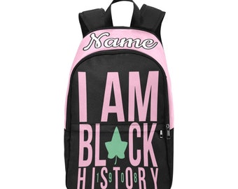 Custom Alpha Kappa Alpha Backpack: Pink & Green AKA Sorority Bag