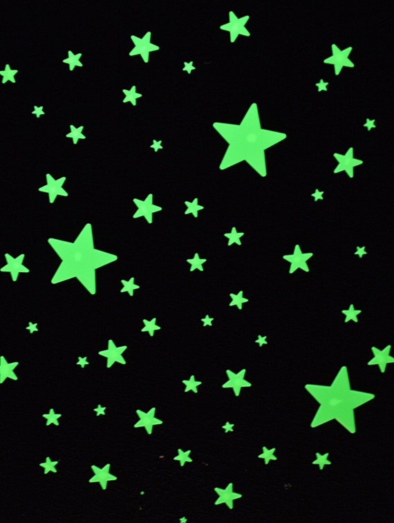 Glow In The Dark Stars Ceiling Wall Stickers Glowing Stars Etsy