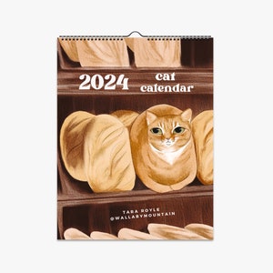 2024 Cat Wall Calendar, Cat Calendar, 2024 Calendar, Calendar 2024, Cat Print, Cat Gifts, Gifts for Her, Cat Wall Art, Cat Wall Decor, Cat
