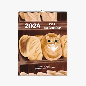 Calendrier 2024 Cat Balls, calendrier chat 12 mois à suspendre 2024 drôle,  calendrier mural 2024 mois à visualiser, calendrier mural mensuel 2024 avec