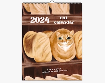 2024 Cat Wall Calendar, Cat Calendar, 2024 Calendar, Calendar 2024, Cat Print, Cat Gifts, Gifts for Her, Cat Wall Art, Cat Wall Decor, Cat