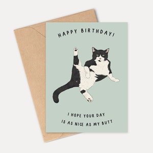 Funny Cat Card, Funny Birthday Card Cat, Cat Birthday Card, Happy Birthday Card, Card for him, Cat Gifts, Funny Card, Cat Lady Gift, Cat,